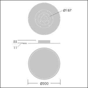 LED-Panel 0x0mm OMEGA 42W 4000K 3374lm ws Konv IP20 Ø500x55mm