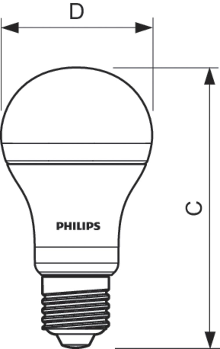 LED-Lampe E27 A60 CorePro 12,5W E 4000K ws 1521lm mattiert 200° AC Ø60x110mm