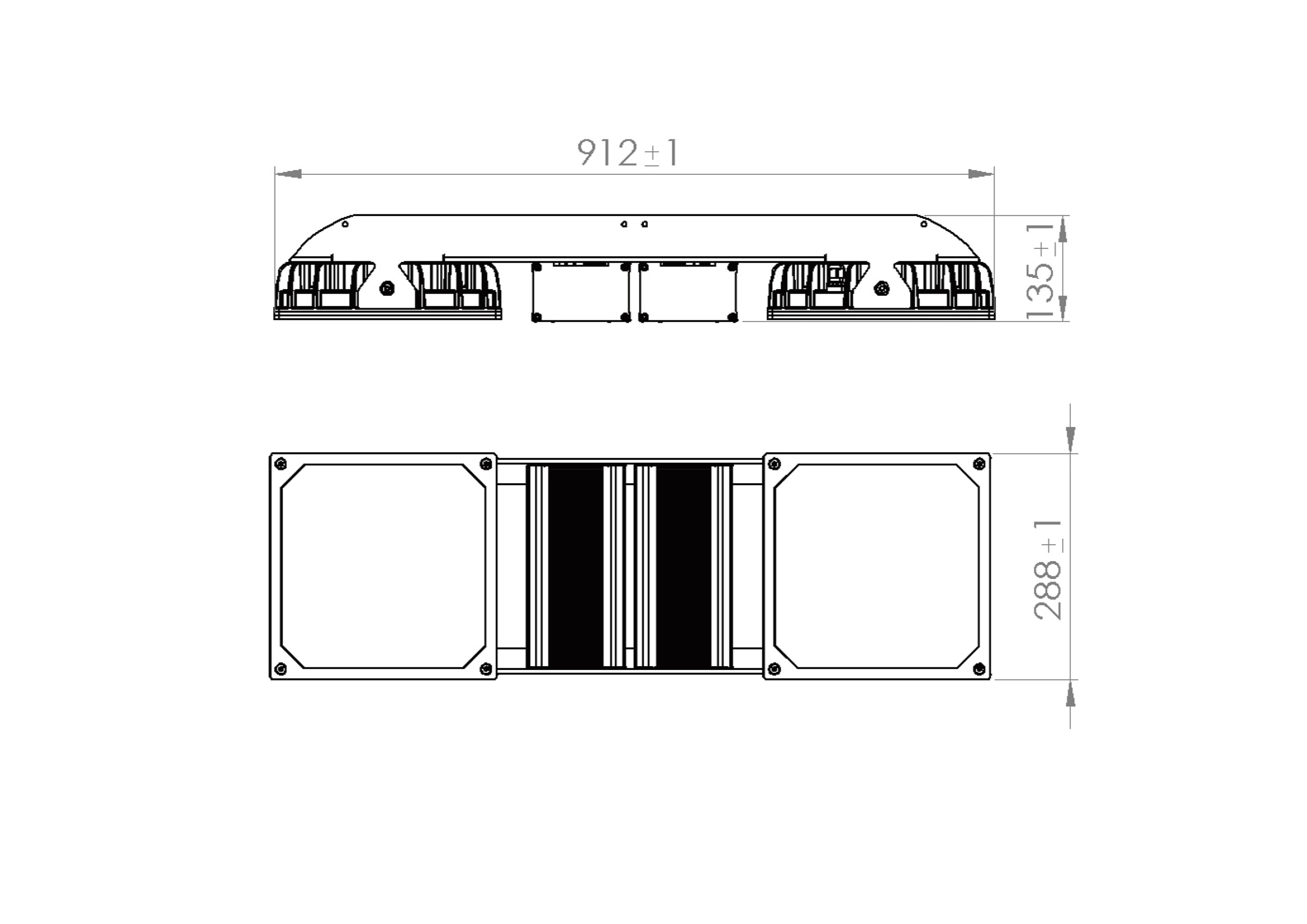 LED-Hallenleuchte 4000K Quadronius 238W 26200lm 2LEDs sym Konv Dimmung DALI IP65