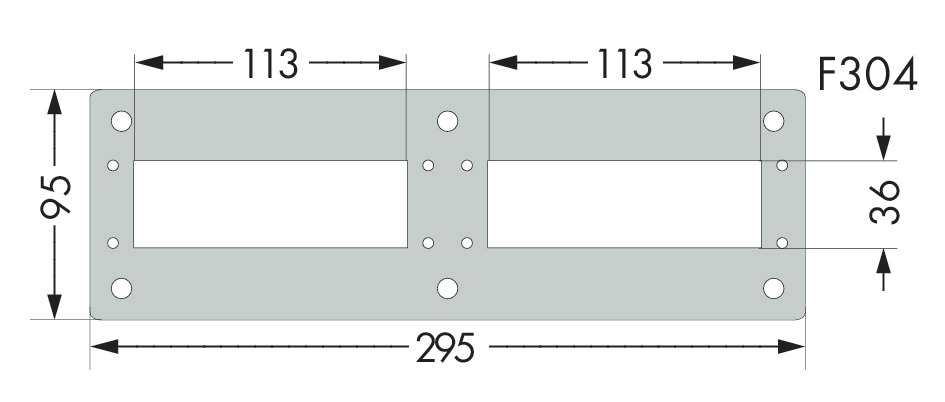 Schrank-Frontplatte 2HE Serie 850 lack B295xH95mm ST