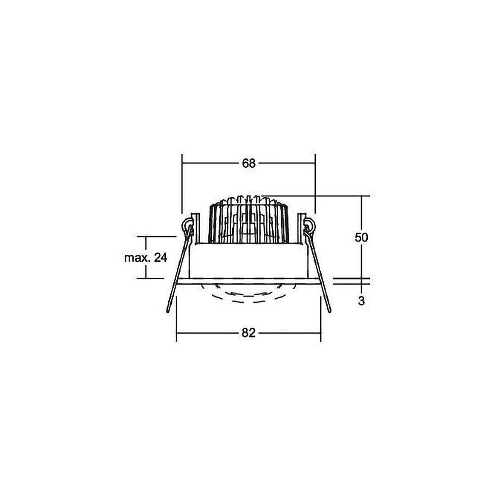 LED-Einbaustrahler 6W 3000K 650lm Konv ws mt 1LED Alu IP65 RF:hochglänzend