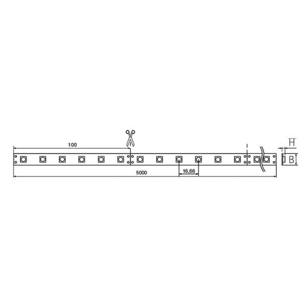 LED-Lichtband 14,4W/m ws 3000K 60Stk/m IP00 DC LED nicht austauschbar 5000mm