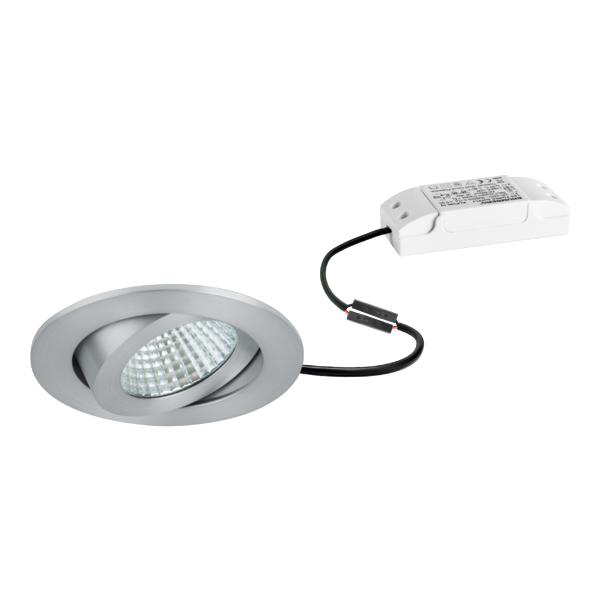LED-Einbaustrahler 6W 3000K 650lm Konv alu mt 1LED IP65 RF:hochglänzend
