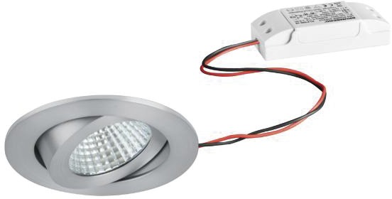 LED-Einbaustrahler 6W 3000K 650lm Konv alu mt 1LED IP65 RF:hochglänzend