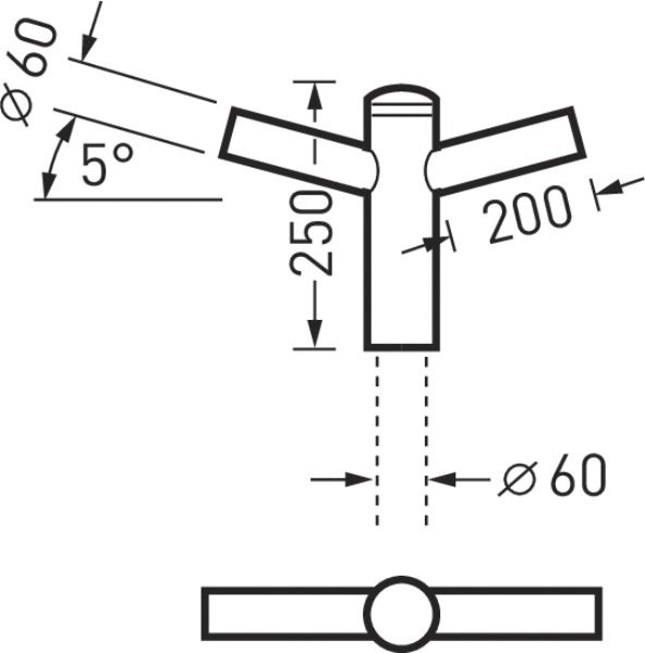 Mastaufsatz für Zweifacha Aufsatzstück 60mm 2f ST Zubehör