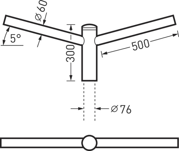 Mastaufsatz für Zweifacha Aufsatzstück 76mm 60mm 2f ST Zubehör