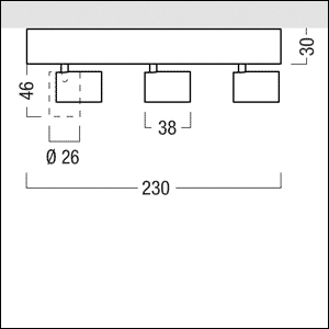 LED-Anbaustrahler 14,4W SUPERSYSTEM Konv 3000K 837lm Dimmung DALI 3LEDs Alu IP20