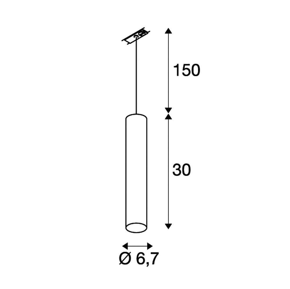 Pendelleuchte 50W HV sw GU10 sym IP20 Ø70mm