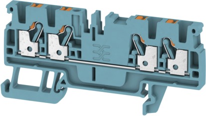 Reihenklemme 0,5-2,5qmm 1Etage 4kl bl 24A Hut-/G-Schiene TH35/G32