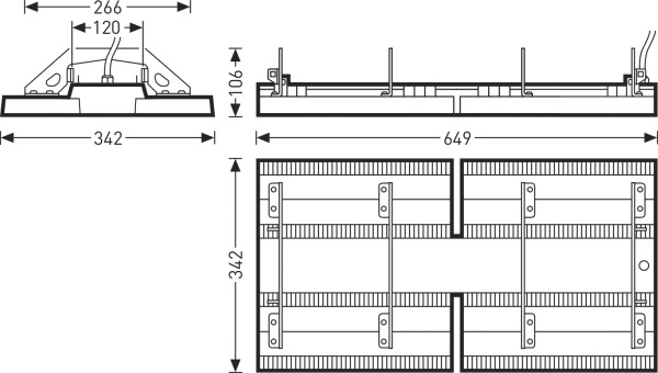 LED-Sporthallenleuchte 157W 4000K 4LEDs 26700lm Konv sym Dimmung DALI IP65