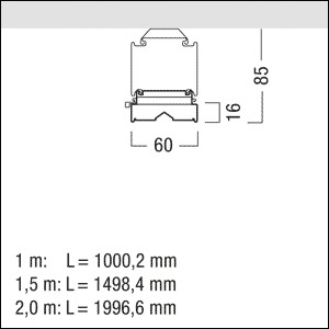 LED-Lichtleiste 104W 4000K 16000lm Konv IP20 1LED elektr.Trafo