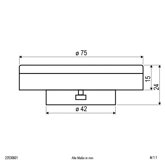 LED-Lampe GX53 6W 6000K 470lm F opal ws 180° AC Ø75x24mm 220-240V