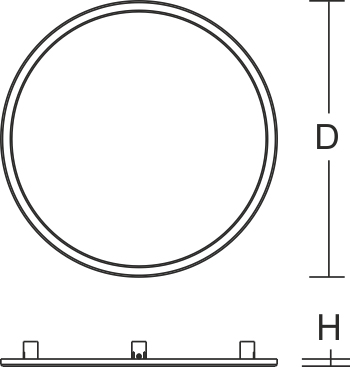 LED-Anbauleuchte SideliteECO 39W 3000K 3050lm ws Konv Dimmung DALI IP40