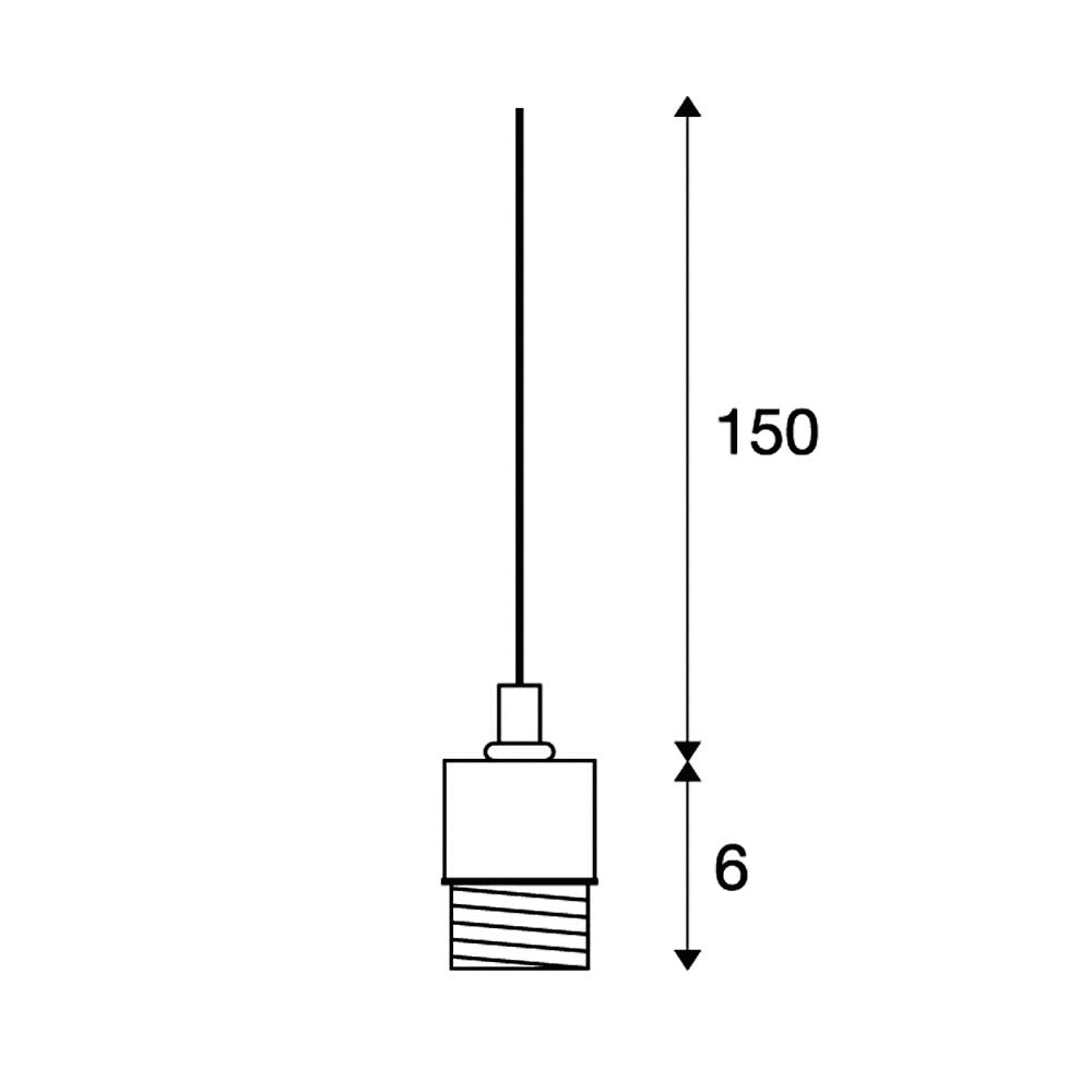 Pendelleuchte 60W HV sw E27 sym IP20