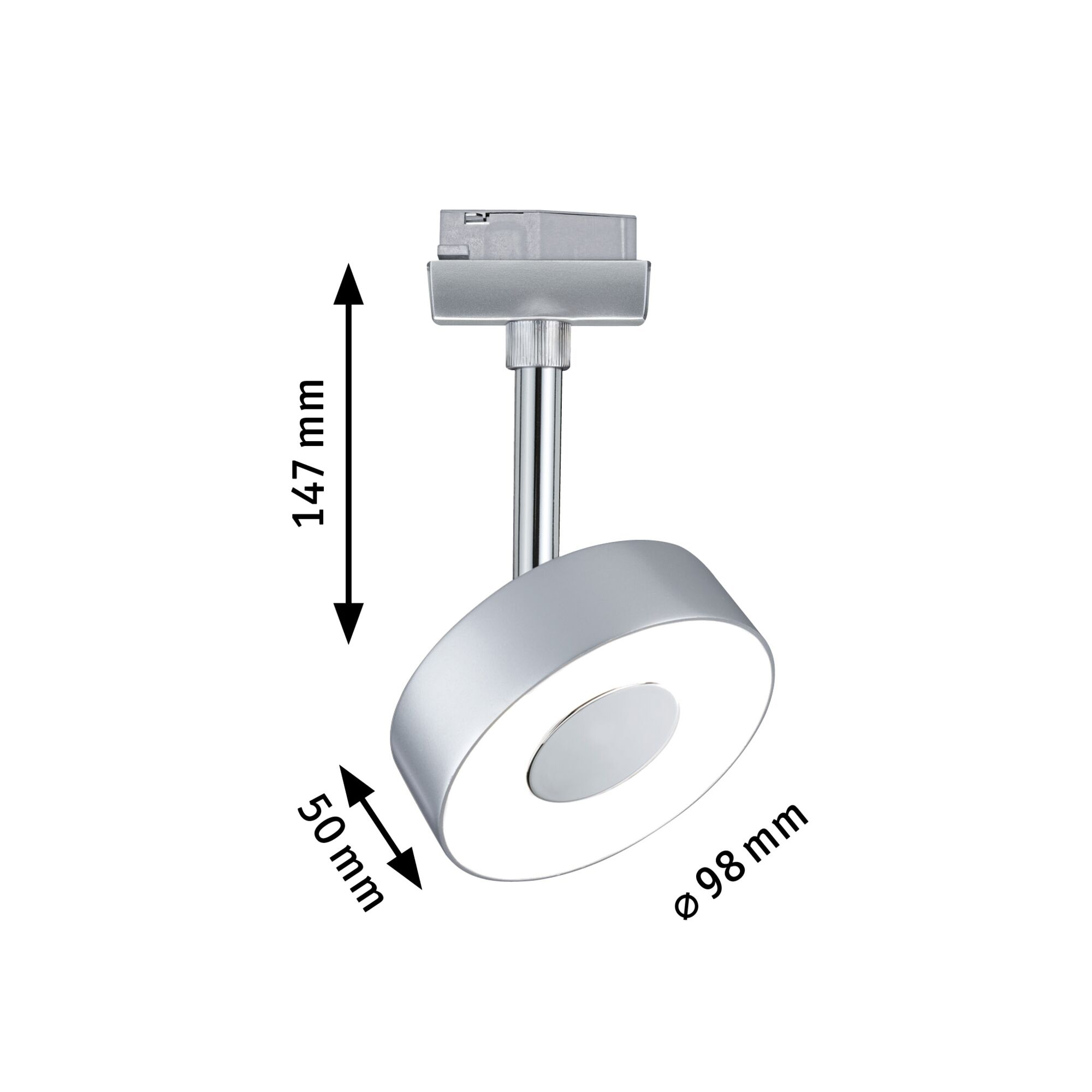 LED-Schienenstrahler 5W Circle 2700K ST 308lm Konv 1LED IP20 chr mt 1ph