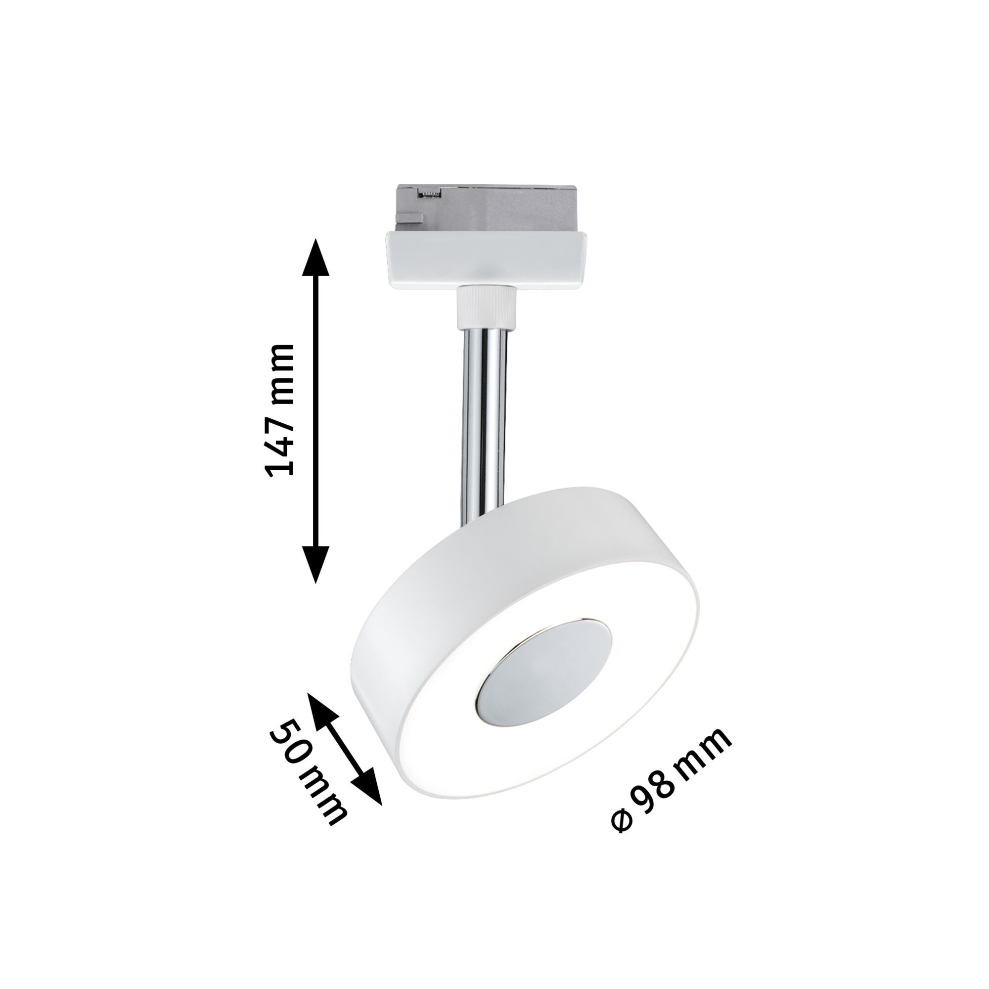 LED-Schienenstrahler 5W Circle 2700K ST 308lm Konv 1LED IP20 ws mt 1ph