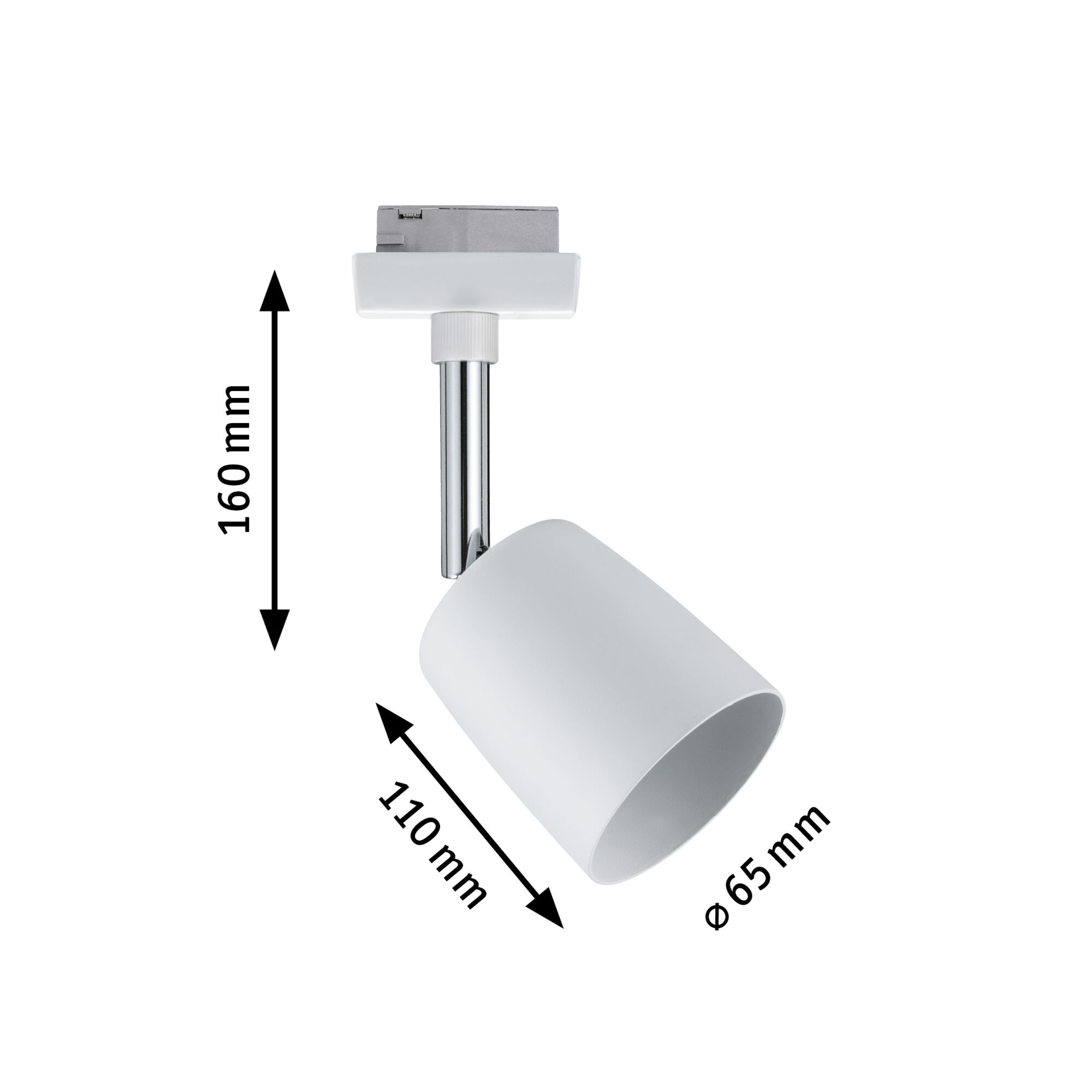 Schienenstrahler 10W Cover GU10 ws mt ST IP20 1ph 90x58x140mm