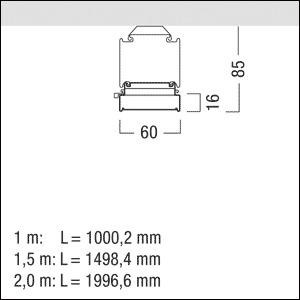 LED-Lichtleiste 19W 4000K 2710lm Konv IP20 1LED elektr.Trafo