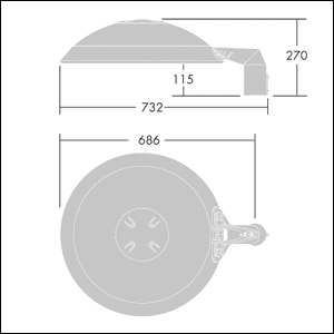 LED-Aufsatzleuchte 115W Thor 60mm 4000K 15720lm anth EVG Alu Gl_tr IP66 II