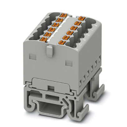 Verteilerblock 0,14-1,5qm 1Etage 12kl gr 17,5A Hutschiene TH15