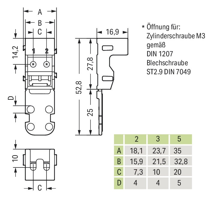 Befestigung Serie 221