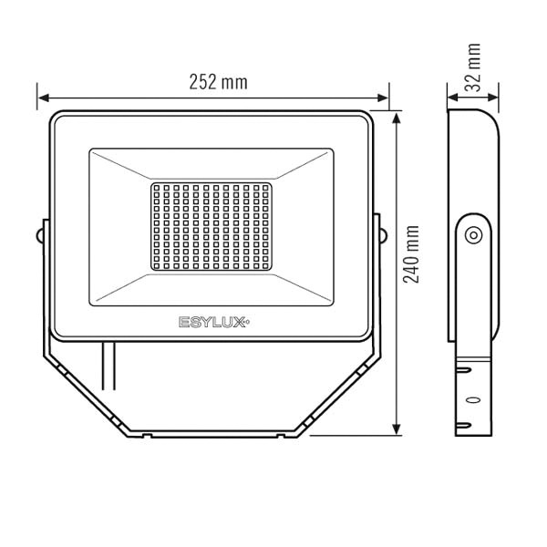 LED-Anbaustrahler 47W OFL/AFL BASIC Konv 3000K 1LED 5000lm Alu IP65 sw mt RF:matt