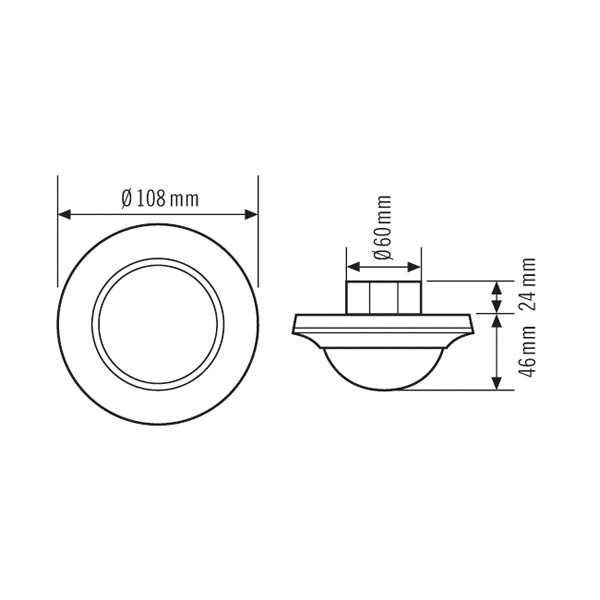 Präsenzmelder UP 180-360° Compact 230V ws mt IP20 Fernbedienbar 2300W