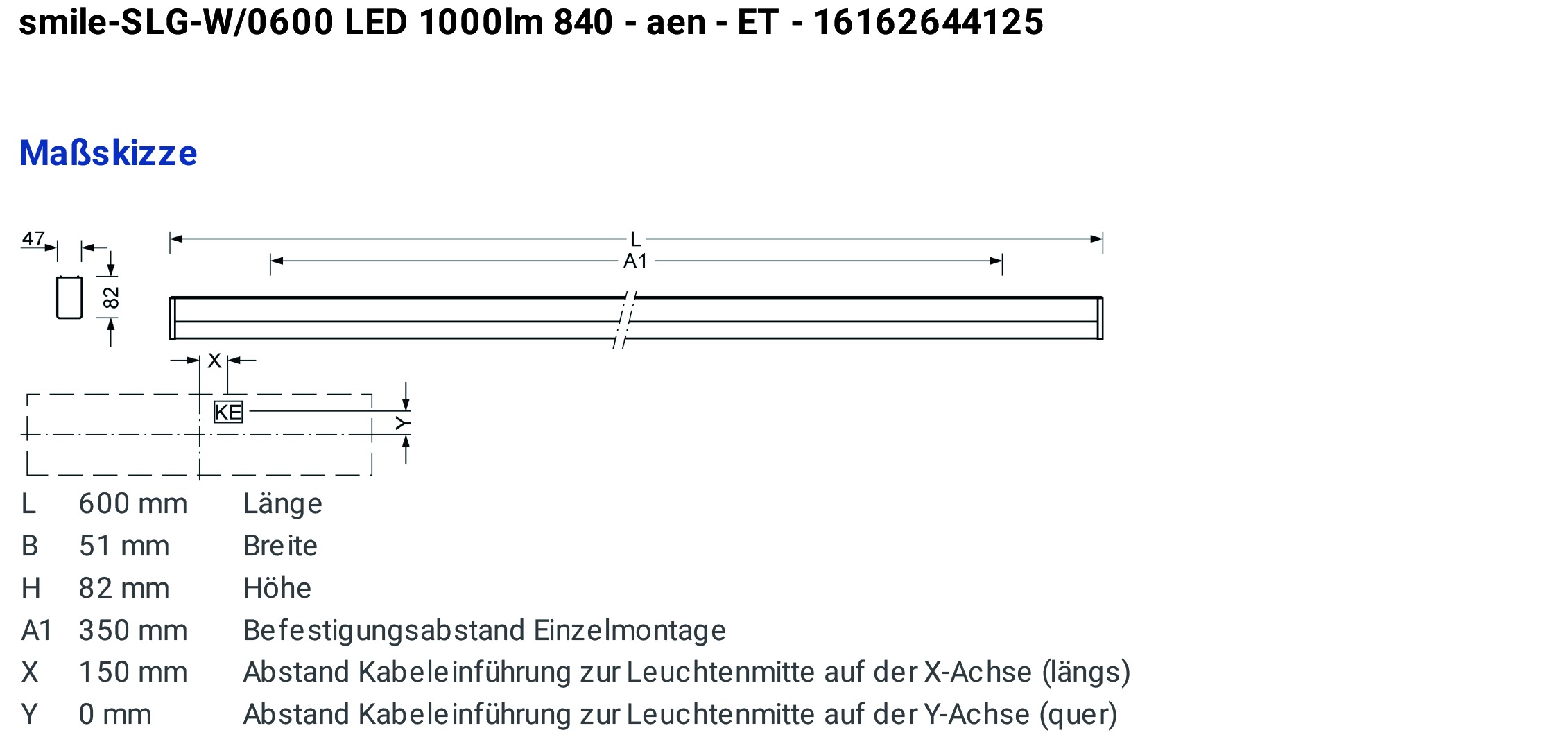 LED-Möbelleuchte 9W 4000K 1089lm alu Konv IP44 600x51x82mm