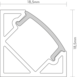 Profil IP20 2000x18,5x18,5mm Zubehör