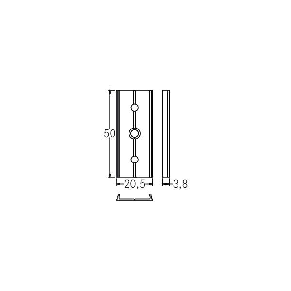 Kupplung/Verbinder ger al L50mm H3,8mm