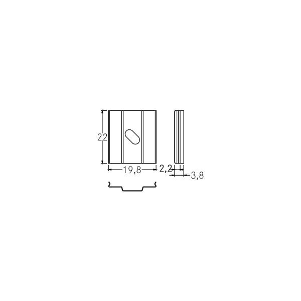 Befestigungsset si Alu L22mm H3,8mm