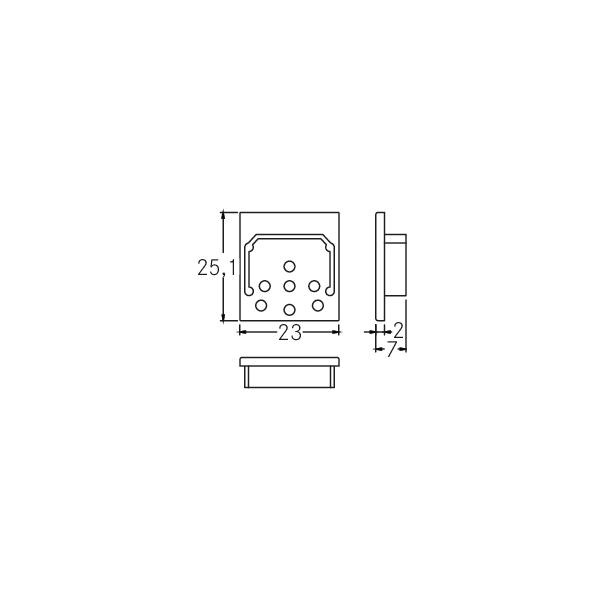 Endkappe ws Alu L25,1mm H7mm