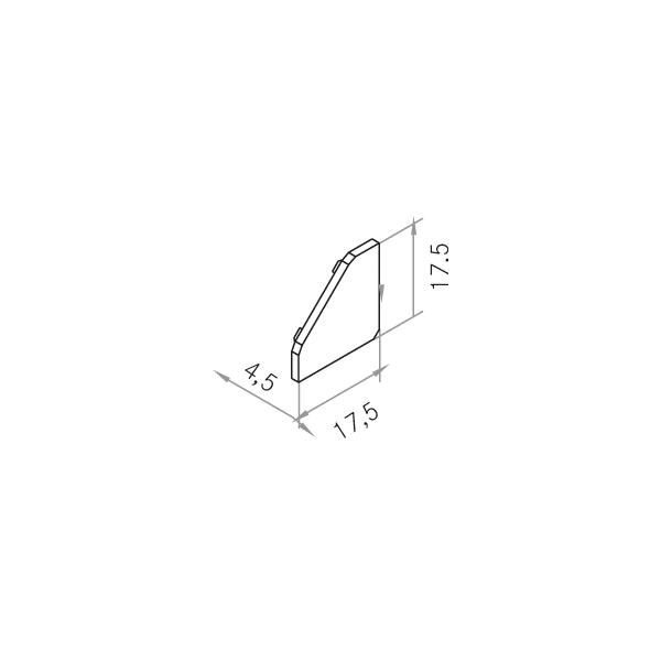 Endkappe alu L17,5mm H4,5mm
