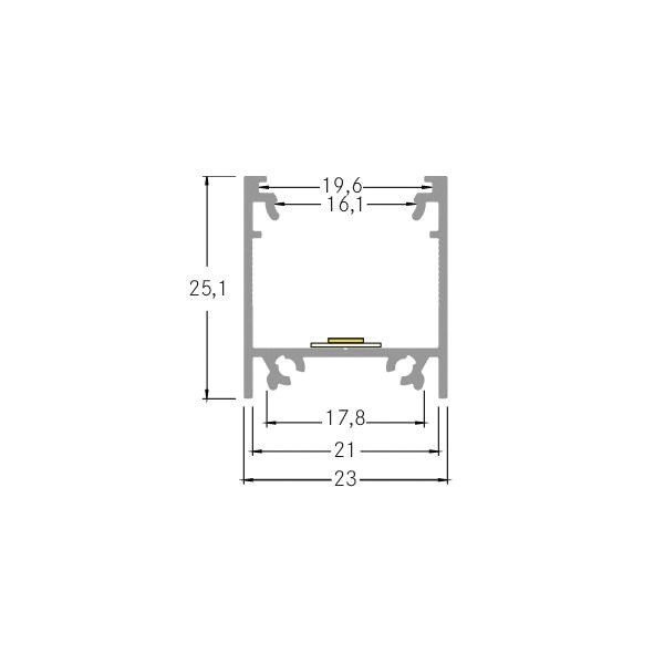 Anbauprofil ws Alu 2000x23x25,1mm