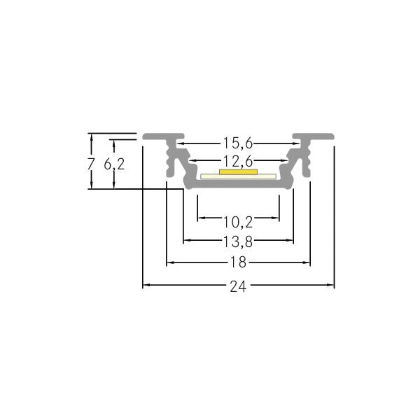 Einbauprofil ws Alu 2000x24x7mm