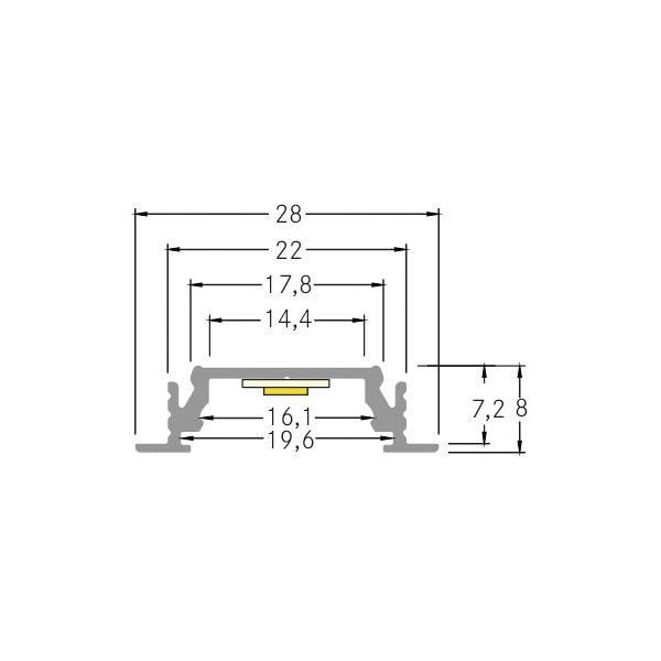 Einbauprofil ws Alu 2000x28x8mm