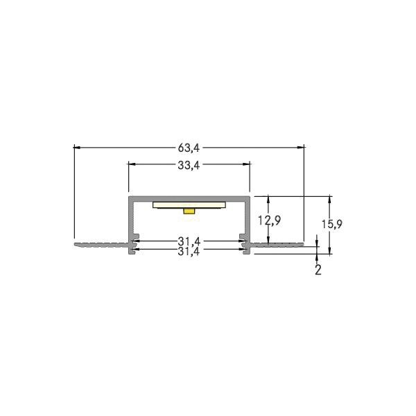 Einbauprofil ws Alu 2000x63,4x15,9mm