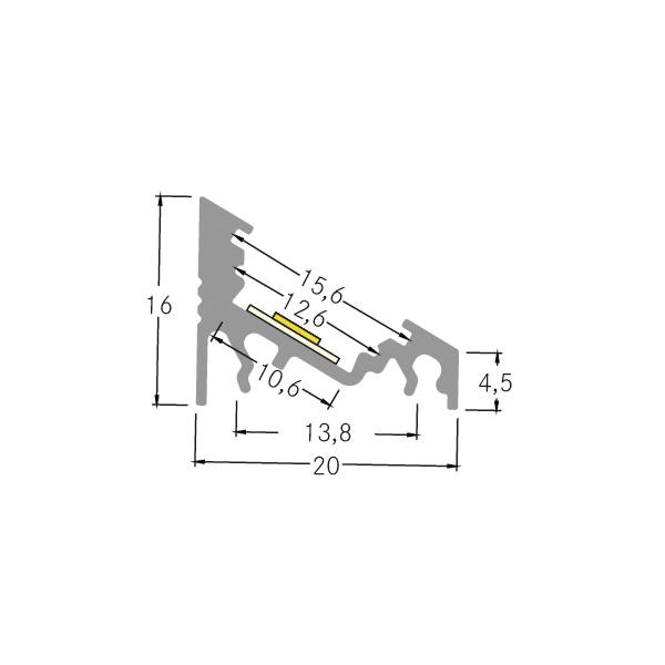 Eckprofil ws Alu 2000x20x16mm