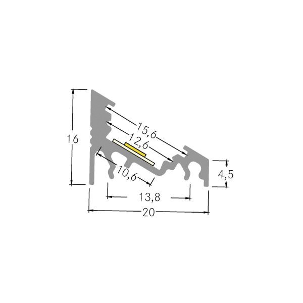 Eckprofil si Alu 2000x20x16mm