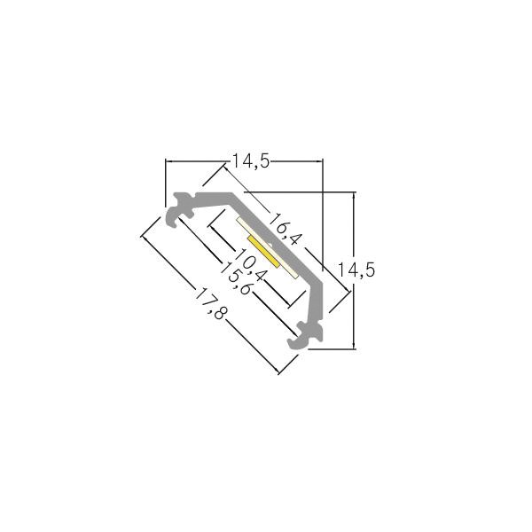 Eckprofil alu Alu 2000x17,8x14,5mm