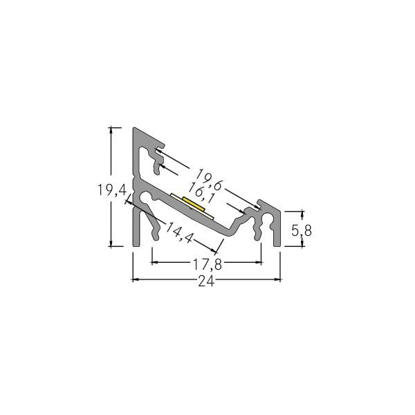 Eckprofil ws Alu 2000x24x19,4mm