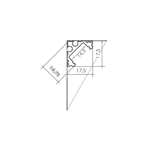 Eckprofil alu Alu 2000x17,5x14,75mm