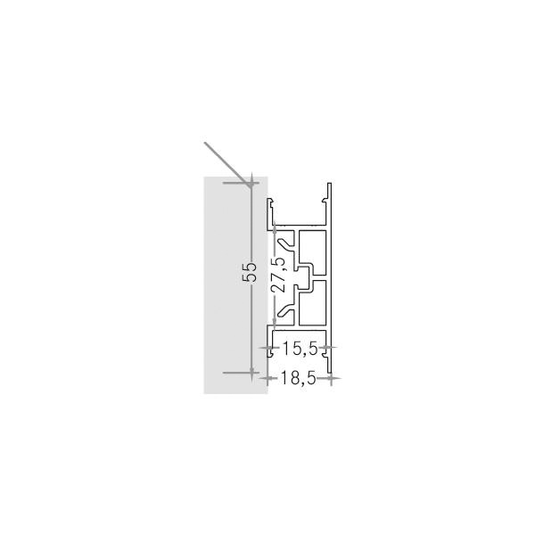 Wandprofil alu Alu 2000x55x18,5mm