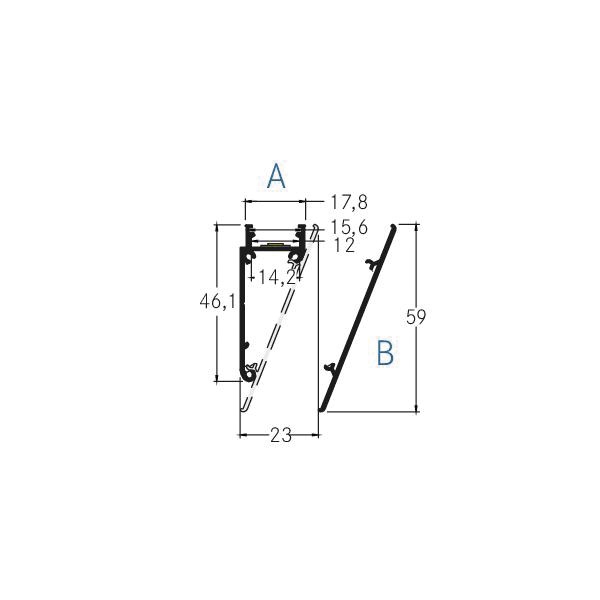 Wandprofil ws Alu 2000x17,8x55mm