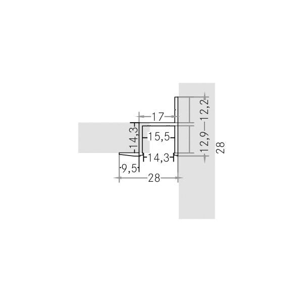 Eckprofil alu Alu 2000x28x28mm