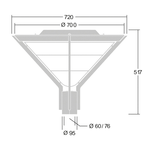 LED-Aufsatzleuchte 40W AvenueF2 76mm gr 3000K 3646lm EVG Alu Kst_tr IP66