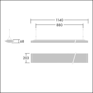 LED-Pendelleuchte 40W IQ Wave 3000K sym 4000lm LED nicht austauschbar IP20 m.LM