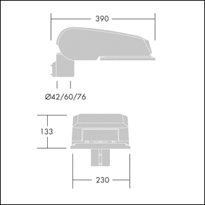 LED-Straßenleuchte 27W CiviTEQ Aufs/Ans 60mm 3000K 3732lm anth EVG Alu Gl_tr II