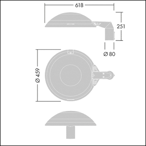 LED-Aufsatzleuchte 77W Thor 60mm 4000K 10984lm anth EVG Alu Gl_tr IP66 II