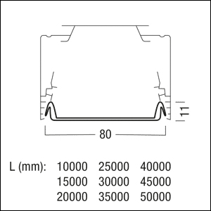 Abblendung TRINOS sym direkt Kst 30000x80x11mm